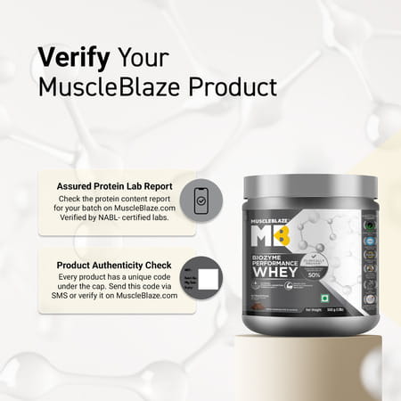 Muscleblaze Biozyme Performance Whey Protein Powder | Rich Chocolate (500g) | 25g Protein
