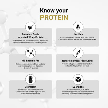 Muscleblaze Biozyme Performance Whey Protein Powder | Rich Chocolate | 500G | 25G Protein Per Scoop
