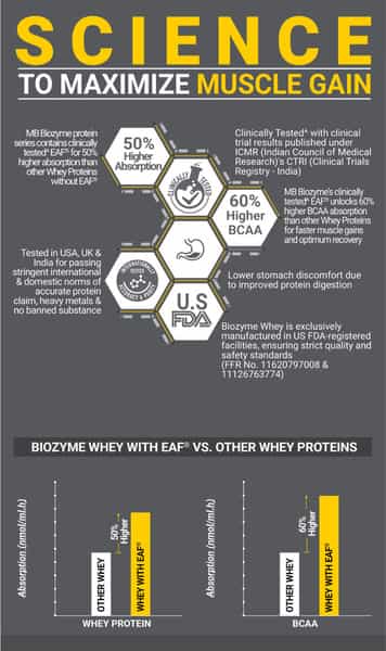 Muscleblaze Biozyme Performance Whey Protein Powder | Rich Chocolate | 500G | 25G Protein Per Scoop