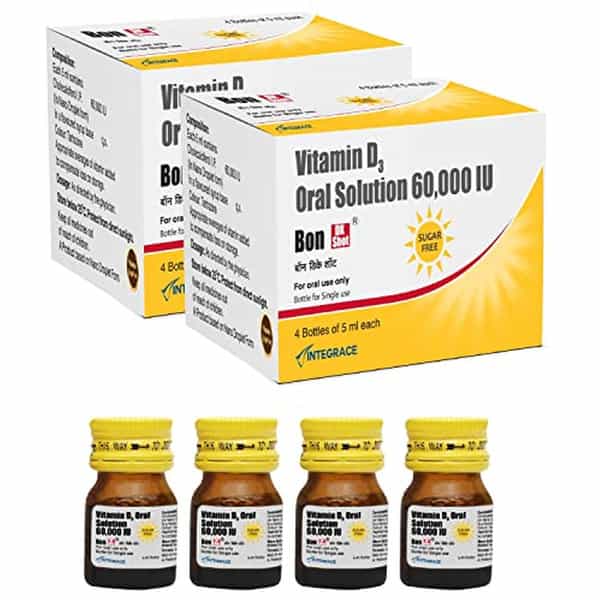 Bon Dk Shot Sugarfree Vitamin D3 Oral Solution (8 Shots- 5Ml Each) Pineapple Flavour (8 X 5 Ml)