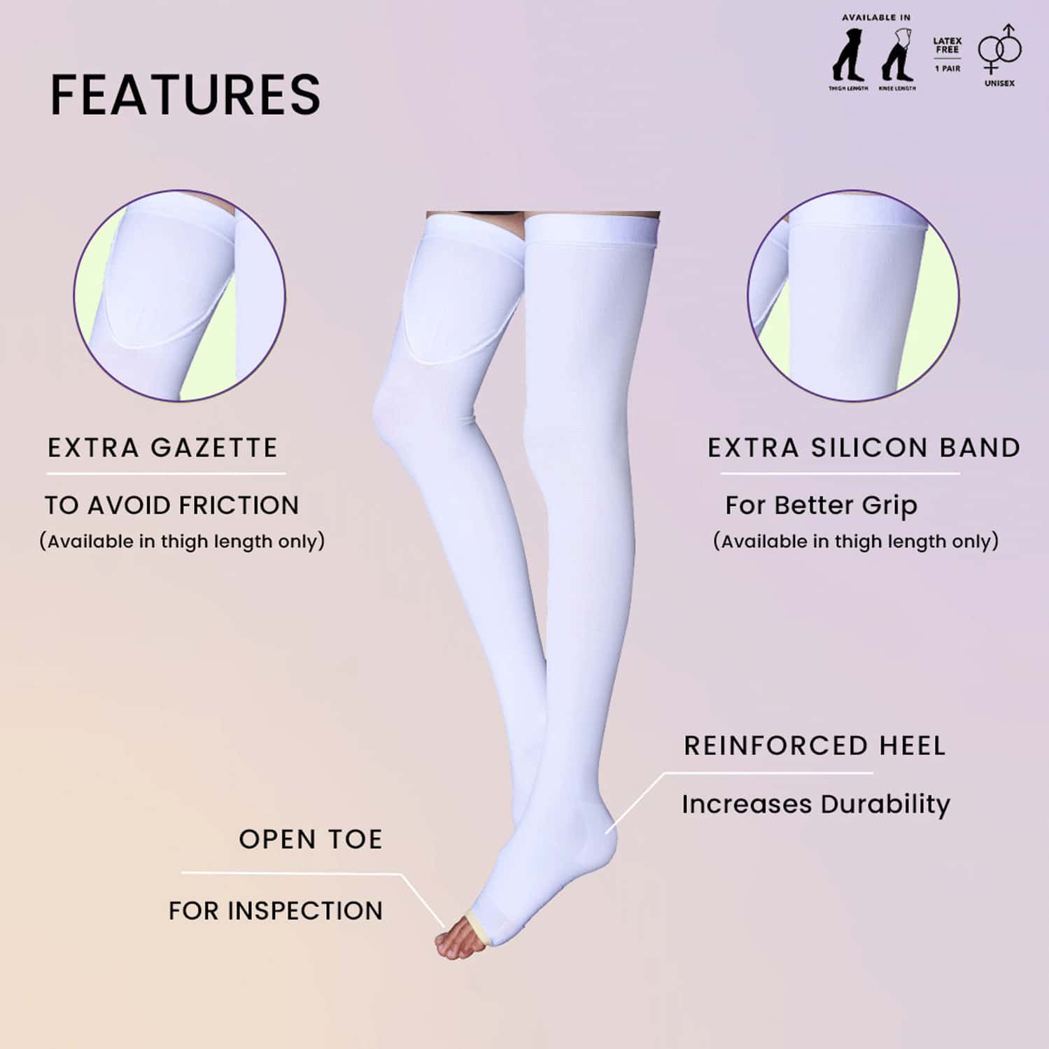 Sorgen Aes Stockings White Thigh Length (Medium)