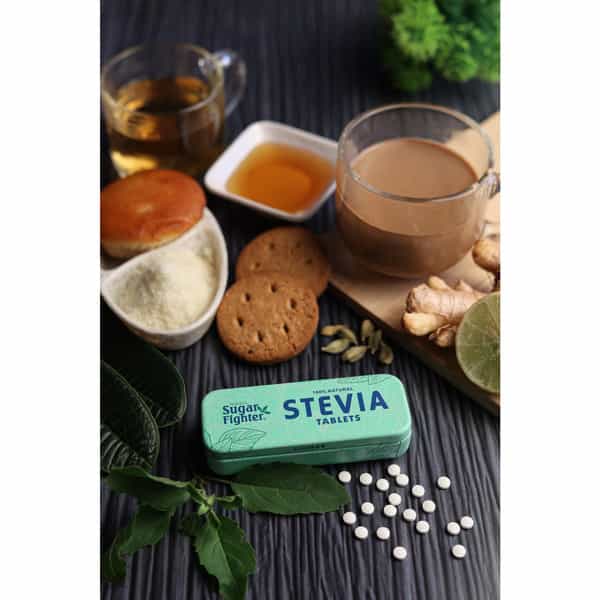 Sugar Fighter Stevia Tablets - Zero Calories & Fat Free - Natural Stevia - 200 Tablets (Pack Of 3)