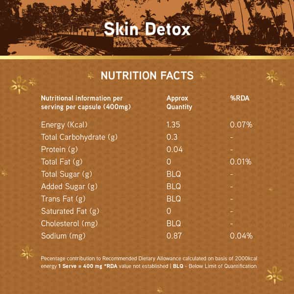 Lyef Skin Detox (Skin Supplements For Glowing Skin With Manjishta Neem Turmeric - 100% Veg)