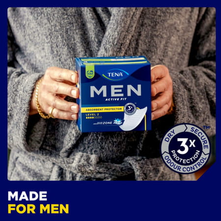 Tena Men Adult Fit Guard Style| Level2 Active Fit | Absorbent Protector Pad | Medium Leakage - 20n