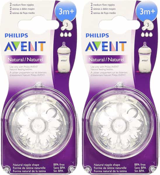 Philips Avent Natural Nipple Medium Flow - 4 Pack