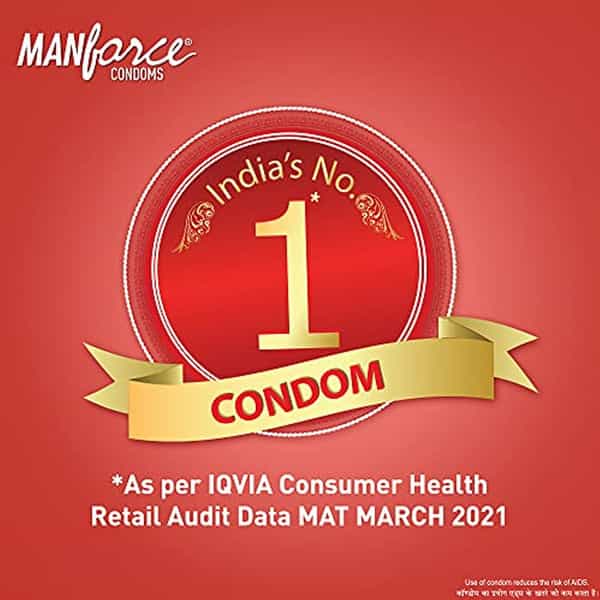 Manforce Cocktail Condoms (Dotted-Rings) Strawberry & Vanilla Flavoured 10 Pcs X Pack Of 4