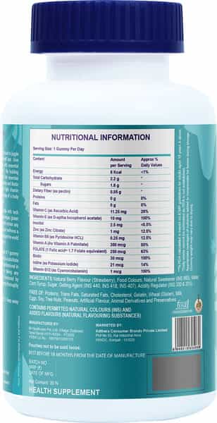 Zingavita Hair Skin Nail Multivitamin For Women With Biotin Vitamin 30 Gummies