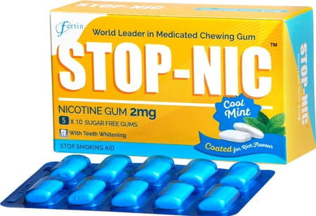 Stop-nic 2mg Nicotine Gums (5 Blister Pack) Box Of 50 's