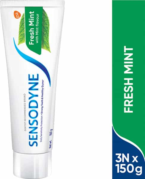 Sensodyne Toothpaste Fresh Mint Combo Pack | 450 Gm Multi-Pack (150 Gm - Buy 2 Get 1 Free)