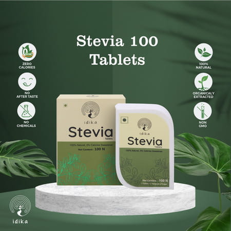 Idika Stevia 100 Tablets Diabetic Friendly 100% Natural Zero Calorie Sweetener (100 Tablets)