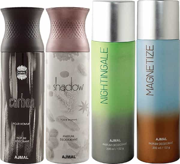 Ajmal 1 Carbon Homme | Shadow Homme | Nightingale &Magnetize For Men & Women Deodorants Each 200Ml