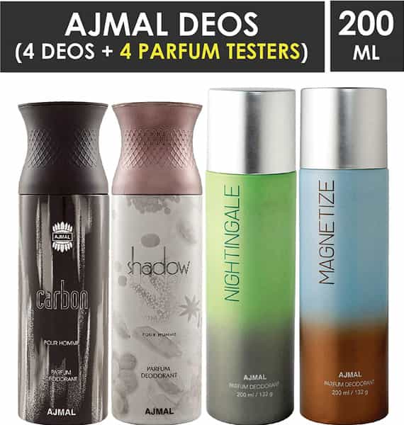 Ajmal 1 Carbon Homme | Shadow Homme | Nightingale &Magnetize For Men & Women Deodorants Each 200Ml
