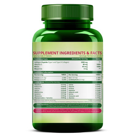 Vlado'S Himalayan Organics Vegan Collagen 2000mg - 100 Veg Tablets