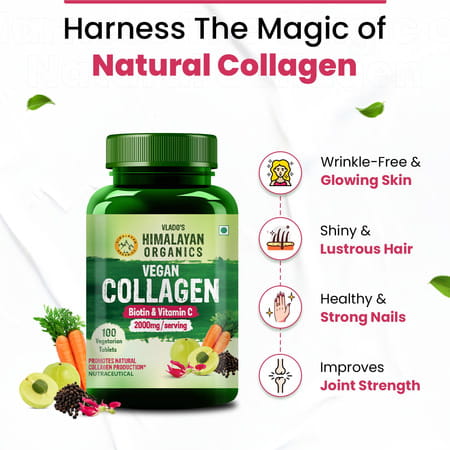 Vlado'S Himalayan Organics Vegan Collagen 2000mg - 100 Veg Tablets