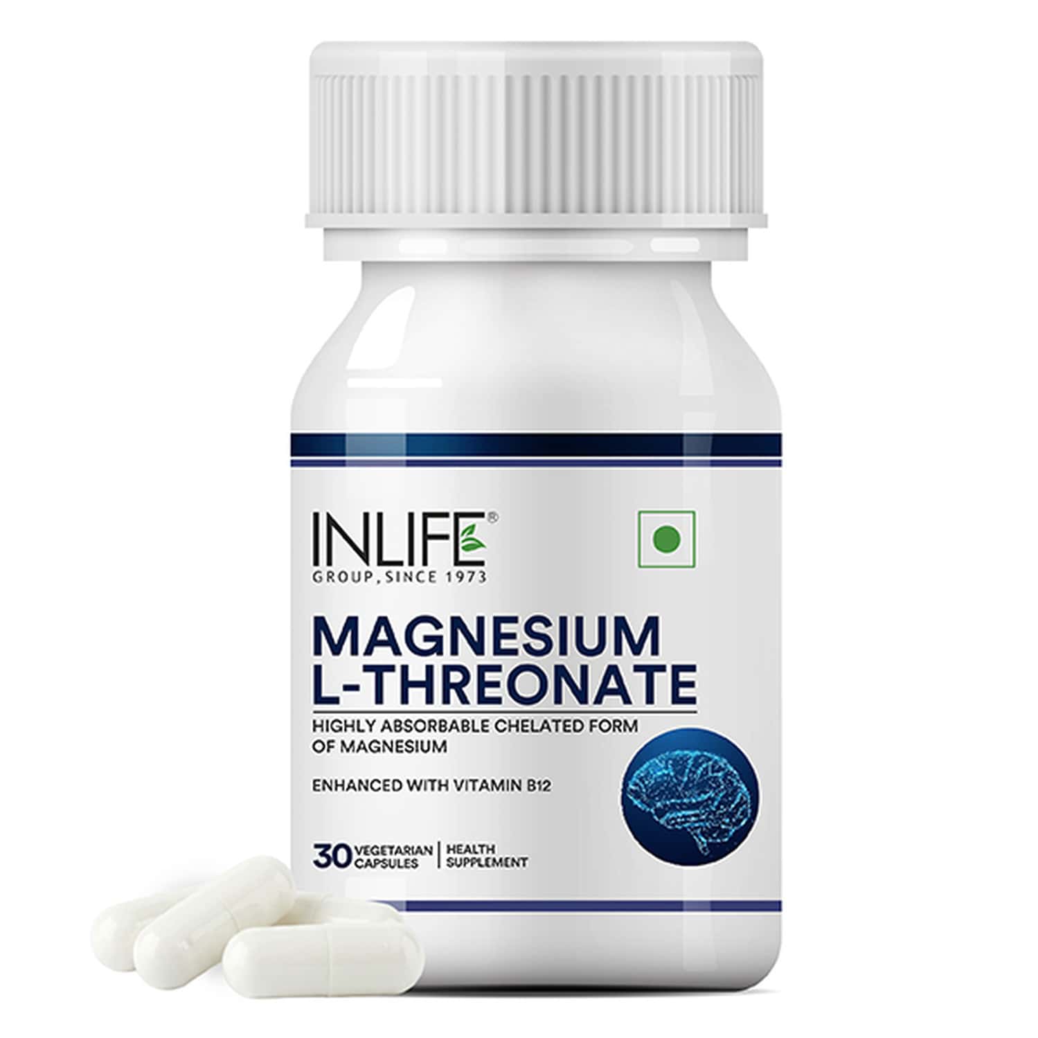 Inlife Magnesium L Threonate Supplement 2083 Mg Vitamin B12 |cognitive Health | Sleep Support - 30 N