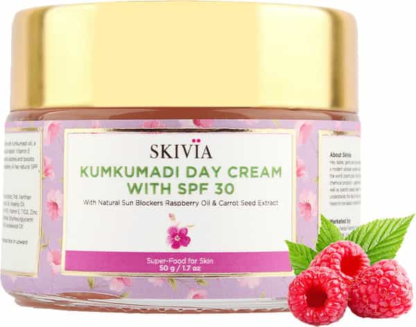 Skivia Kumkumadi Day Cream With Spf-30 With Raspberry Oil & Vitamin E - 50G|Helps Fade Dark Spots