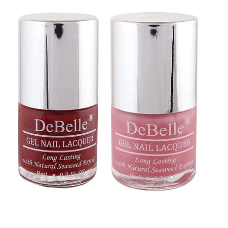Debelle Gel Nail Polish Gift Set Of 2 Maroon - 16 Ml (8 Ml Each) | Gift For Women