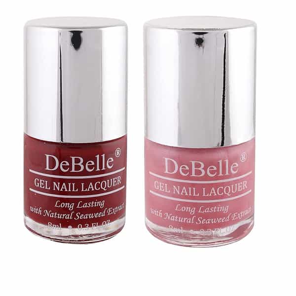 Debelle Gel Nail Polish Gift Set Of 2 Maroon - 16 Ml (8 Ml Each) | Gift For Women