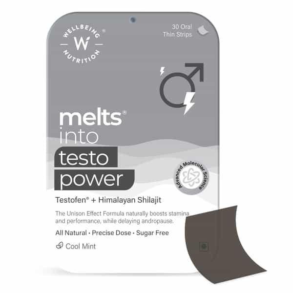 Wellbeing Nutrition Melts Testo Power Testosterone Booster For Stamina & Vitality 30 Oral Strips
