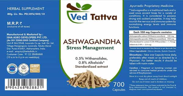 Ved Tattva Ashwagandha 700 Capsules (Pack Of 2)