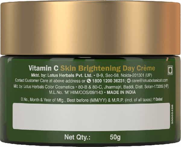 Lotus Botanicals Skin Brightening Day Cream Vitamin C Spf 25 Pa+++ Lightweight - 50G