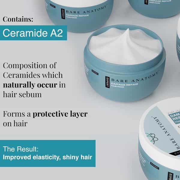 Bare Anatomy Damage Repair Hair Mask | Prevents Hair Fall Due To Breakage For Men And Women | 250 Gm
