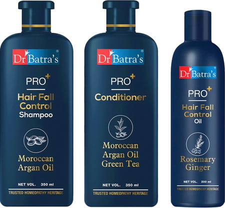 Dr Batra's Pro+ Hair Fall Control Shampoo| Pro+ Conditioner| Pro+ Hair Fall Control Oil (900 Ml)