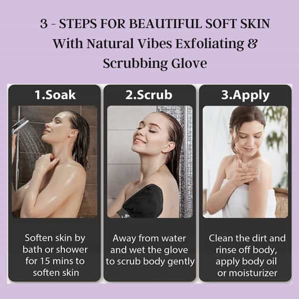 Natural Vibes Exfoliating & Scrubbing Glove For Smooth Skin & Cellulite Reduction