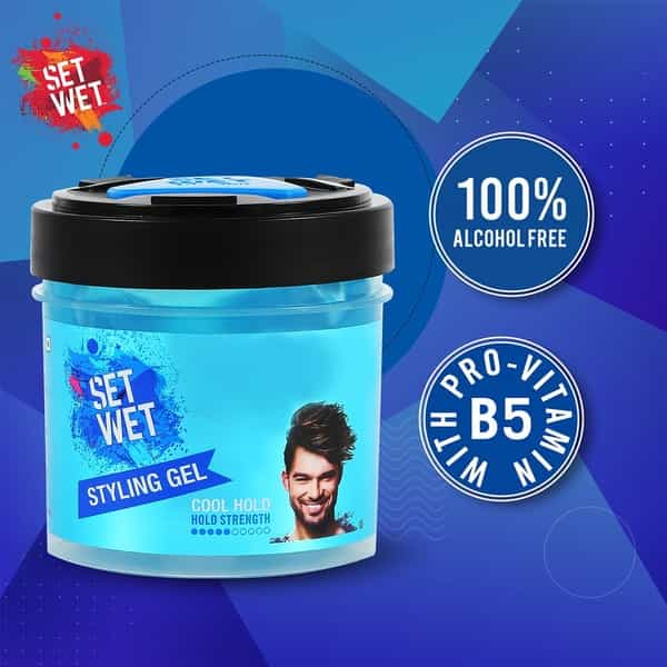 Set Wet Hair Gel For Men Cool Hold Medium Hold No Alcohol No Sulphate 250Ml