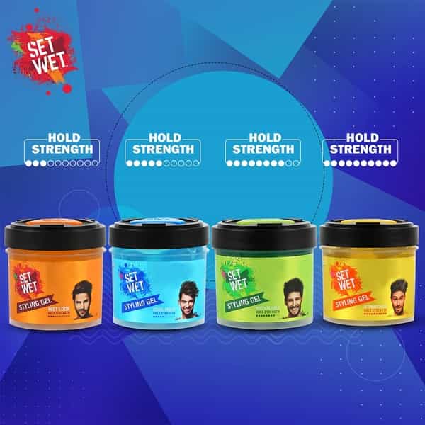 Set Wet Hair Gel For Men Cool Hold Medium Hold No Alcohol No Sulphate 250Ml