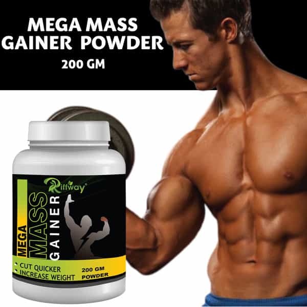 Riffway Mega Mass Gainer Weight Gain Powder | Promote Healthy Digestion & Gut Function (3X200gm)