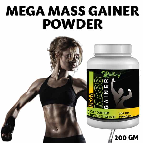 Riffway Mega Mass Gainer Weight Gain Powder | Promote Healthy Digestion & Gut Function (3X200gm)