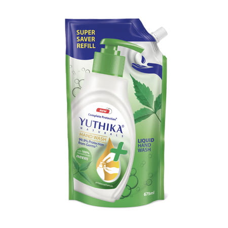 Yuthika Liquid Hand Wash Refill Pack | Neem | Complete Protection | Ph Balanced Formula | 675ml
