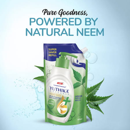 Yuthika Liquid Hand Wash Refill Pack | Neem | Complete Protection | Ph Balanced Formula | 675ml