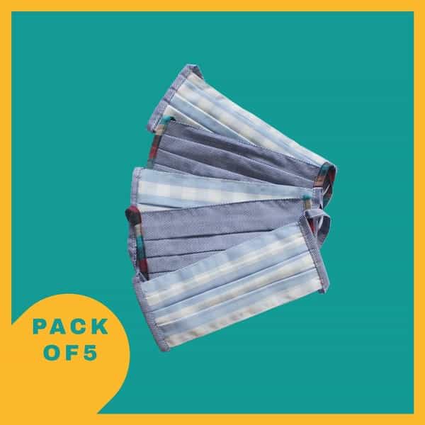 Hand Made Reusable Cotton Mask Pack Of 5