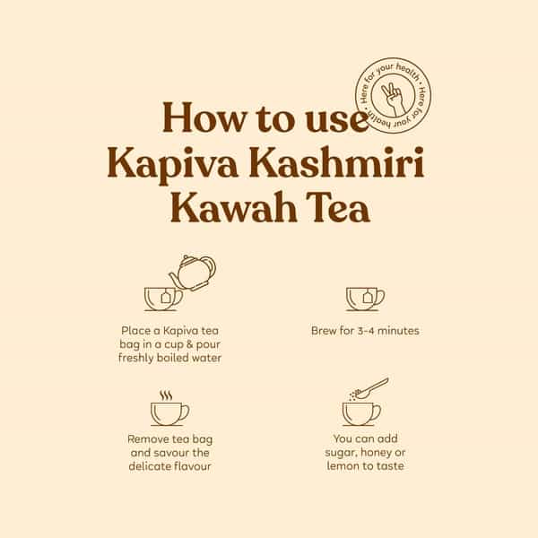 Kapiva Kashmiri Kahwah Tea -Alleviates Stress & Digestive Booster |72 Gm (36 Bags)