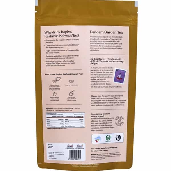 Kapiva Kashmiri Kahwah Tea -Alleviates Stress & Digestive Booster |72 Gm (36 Bags)