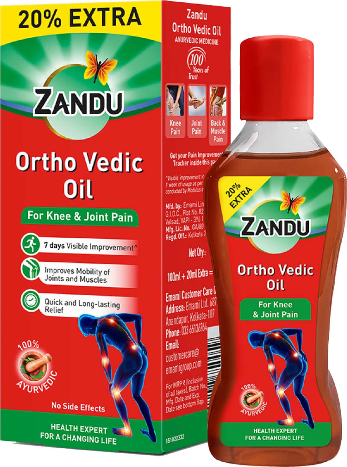 Zandu Ortho Vedic Oil 100 Ml + 20% Extra