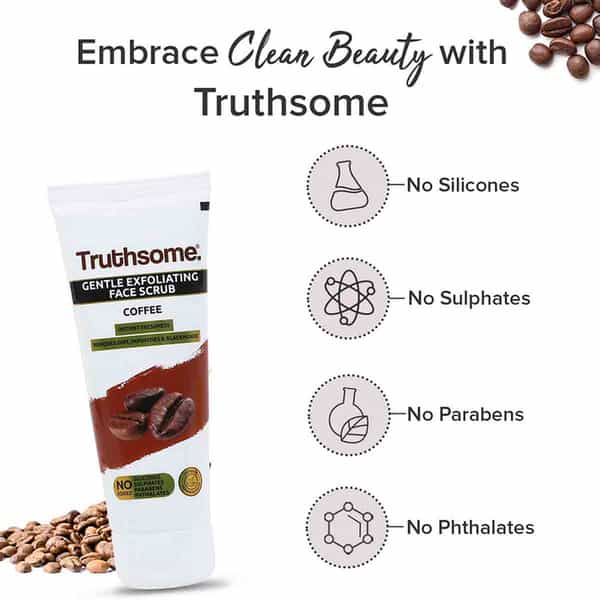 Truthsome Gentle Exfoliating Face Scrub With Coffee & Vitamin E - For All Skin Types | 100 Ml