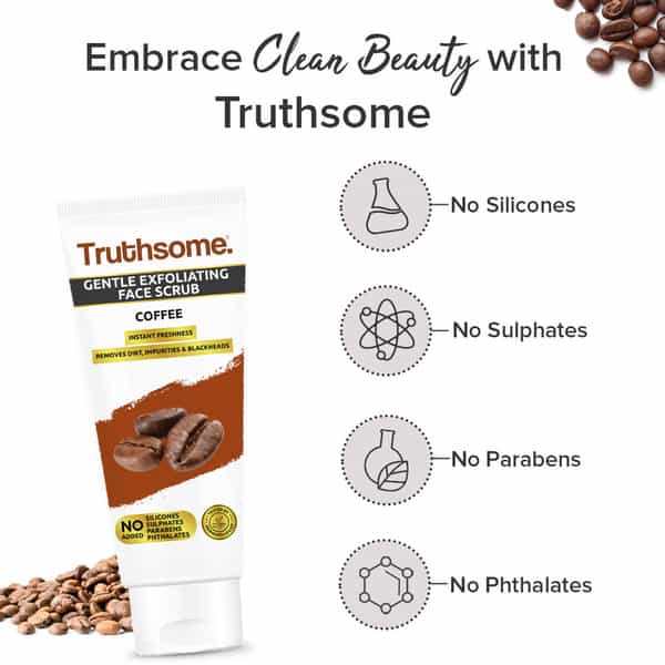 Truthsome Gentle Exfoliating Face Scrub With Coffee & Vitamin E - For All Skin Types | 100 Ml
