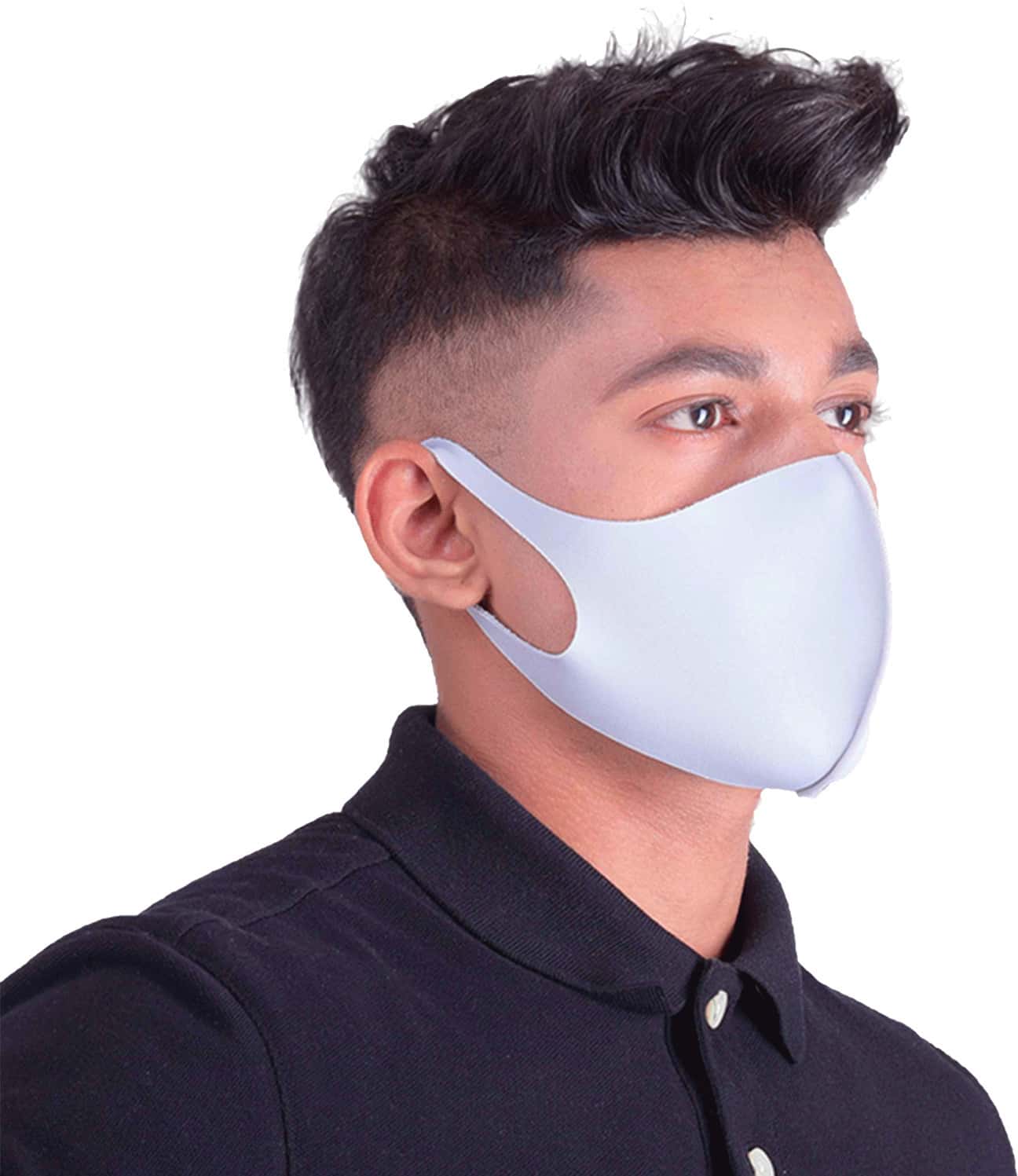 Frido Ultra Comfortable Unisex Gray Face Mask| Silver+ Super Breathable Washable Imported Large Size