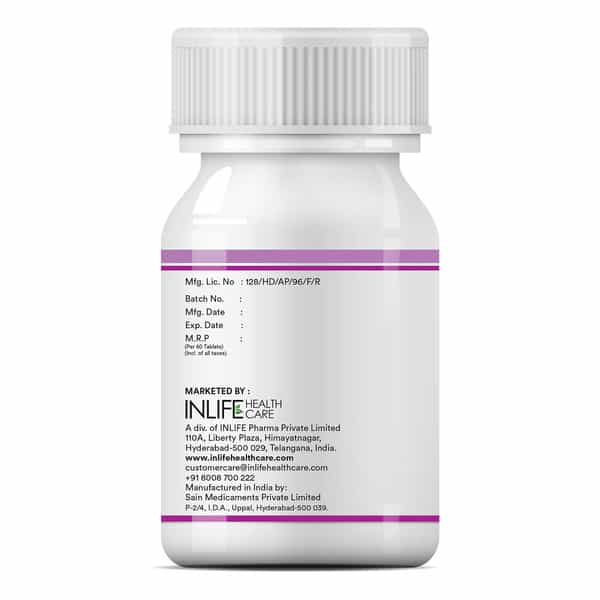 Inlife Vitamin B12 1500 Mcg With B1 B5 B6 Folic Acid Inositol Supplements - 60 Tablets