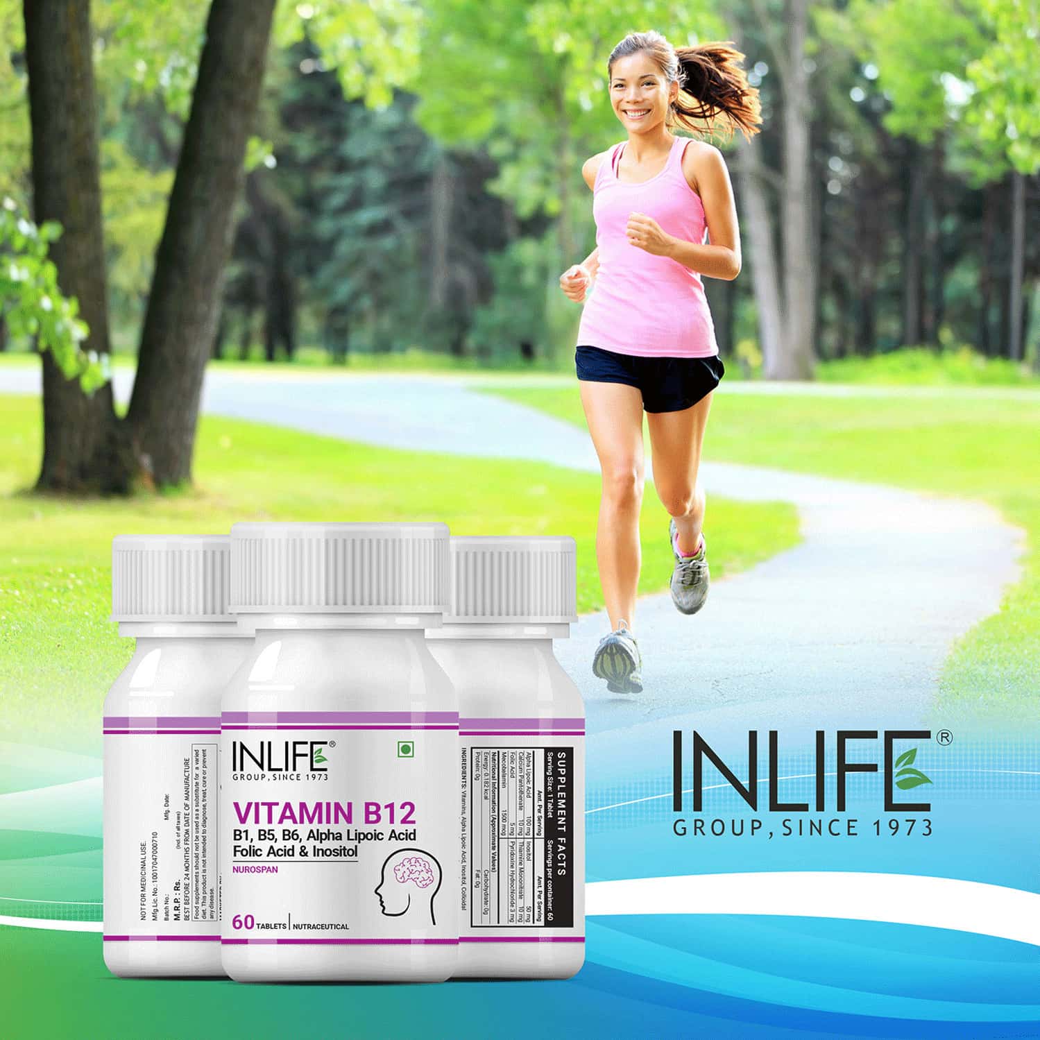 Buy INLIFE VITAMIN B12 1500 MCG WITH B1 B5 B6 FOLIC ACID INOSITOL