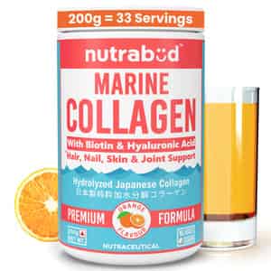 Nutrabud Marine Collagen Powder | No Added Sugar | Orange Flavor | 200g
