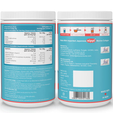 Nutrabud Marine Collagen Powder | No Added Sugar | Orange Flavor | 200g