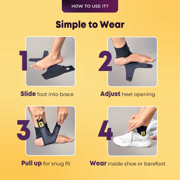 Betterhood Ankle Support Brace With Zerobulk Max Stability Design (Size M | Uk 5-8 | Pack Of 2)