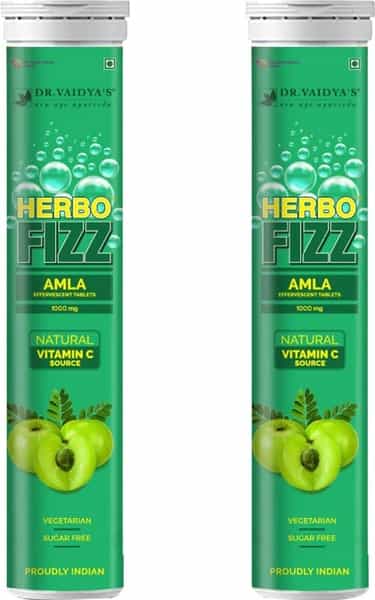 Dr. Vaidya's Herbofizz - 1000Mg Amla Effervescent Tablets - Pack Of 3