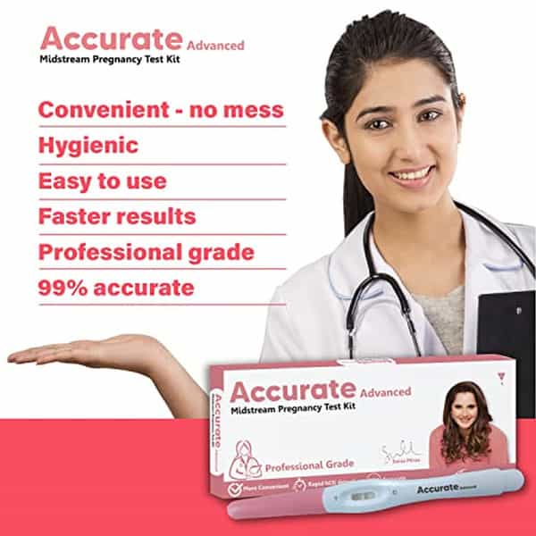 Accurate Advanced (Pack Of 3) | One Step Midstream Urine Hcg Pregnancy Test Kit Device