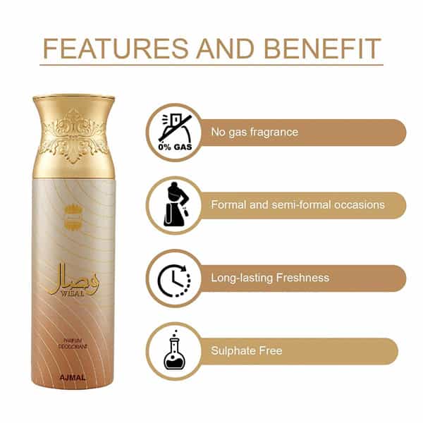 Maryaj Dynamic Edp Spicy Woody Perfume 100Ml For Men And Ajmal Wisal Deodorant Musky 200Ml For Women