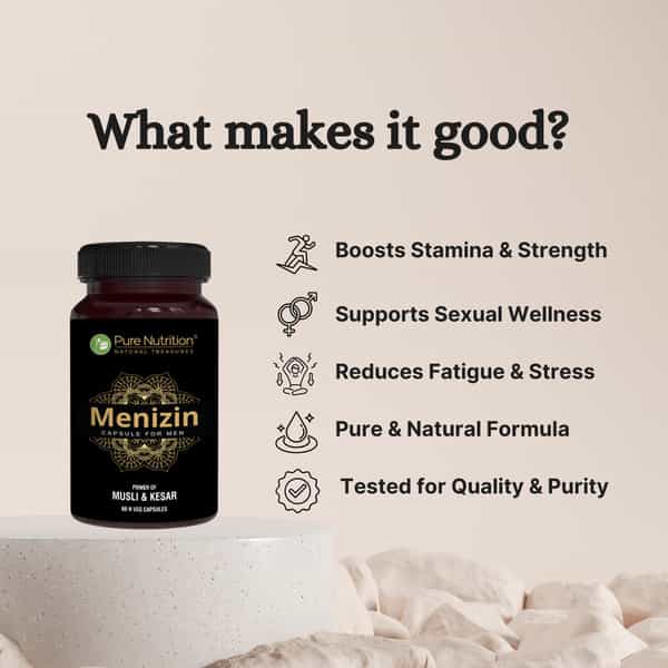 Pure Nutrition Menizin | Vitality Supplement For Women | For Improved Libido | 60 Veg Capsules